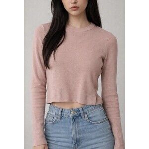 Vtg Y2K Abercrombie Fitch XS Crop Top Crew Long Sleeve Bella Swan  Knit